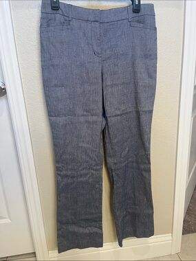 Express chambray linen blend Blue Columnist pants 8 short / Petite 29” inseam